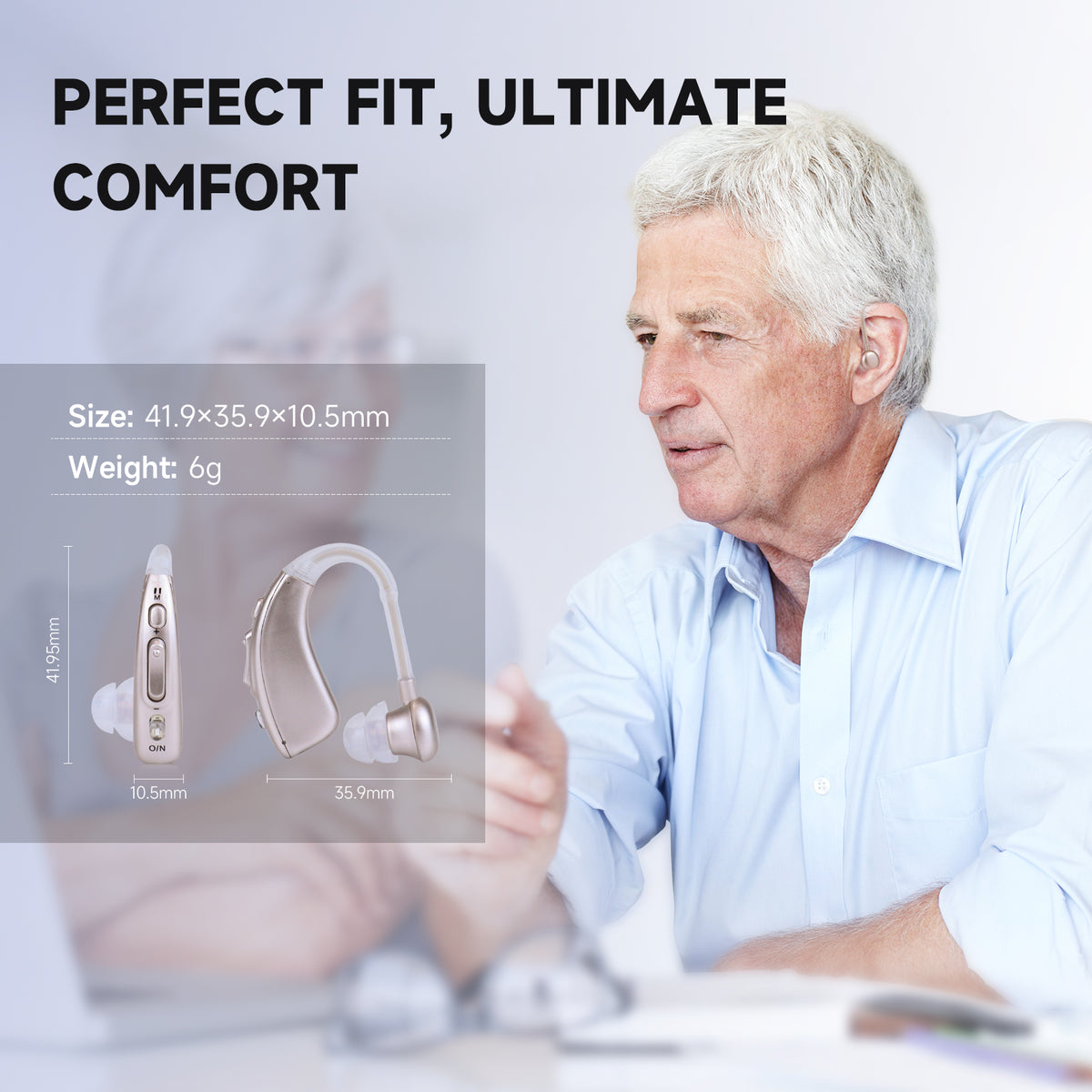 BRITZGO Hearing Aids with Noise Cancelling,Rechargeable Sound Amplilfier,Upgraded Digital Chip