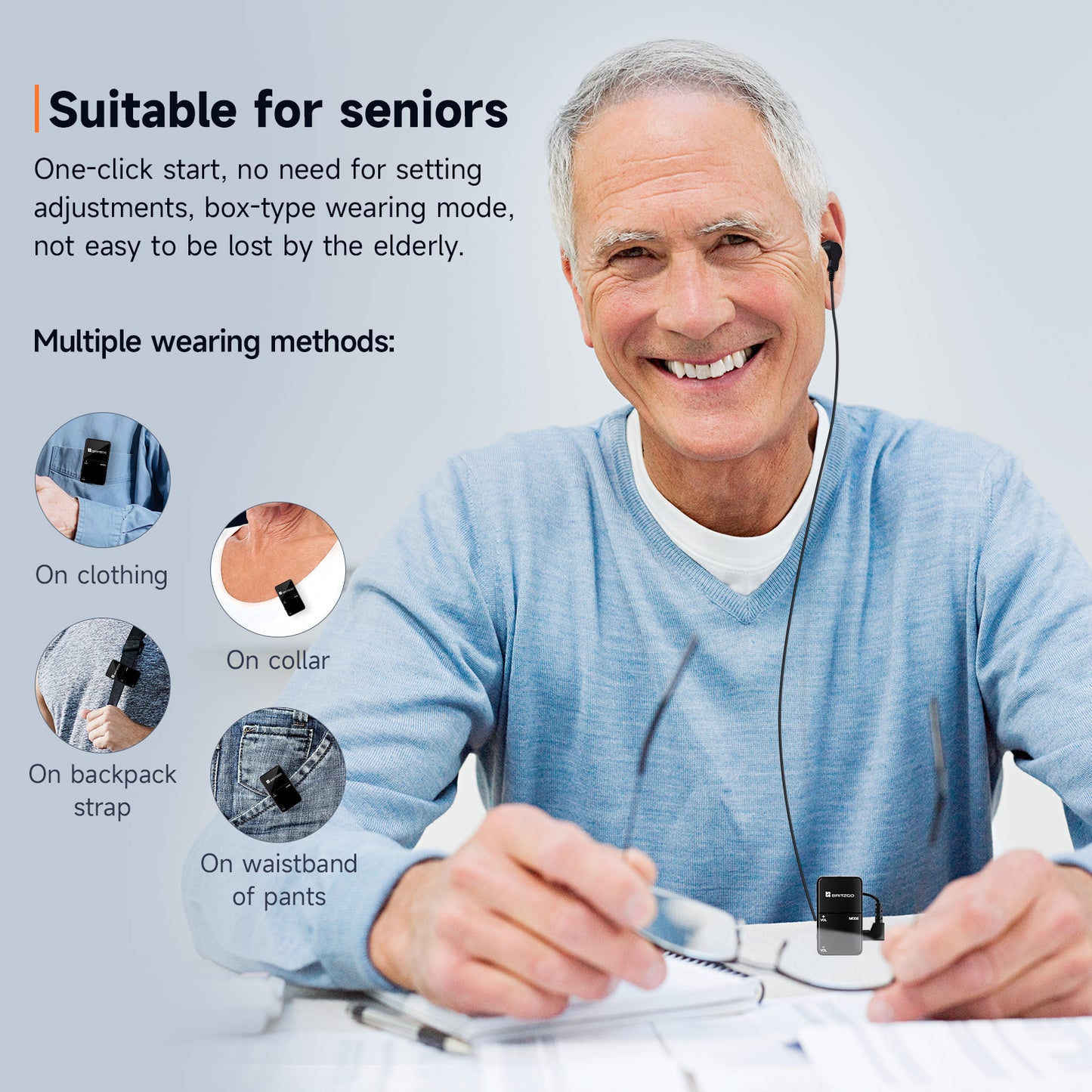 BRITZGO Hearing Aids.Designed for Severe Hearing Loss: Smart Noise Cancellation and Powerful 120dB Output Restore Pure, Lossless Sound Quality