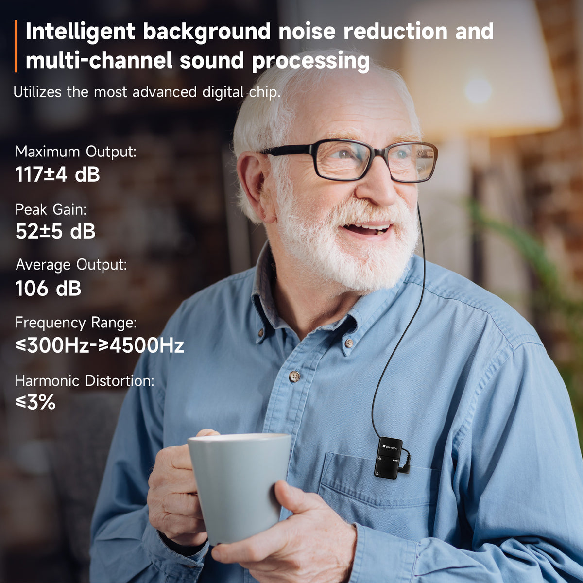 BRITZGO Hearing Aids.Designed for Severe Hearing Loss: Smart Noise Cancellation and Powerful 120dB Output Restore Pure, Lossless Sound Quality