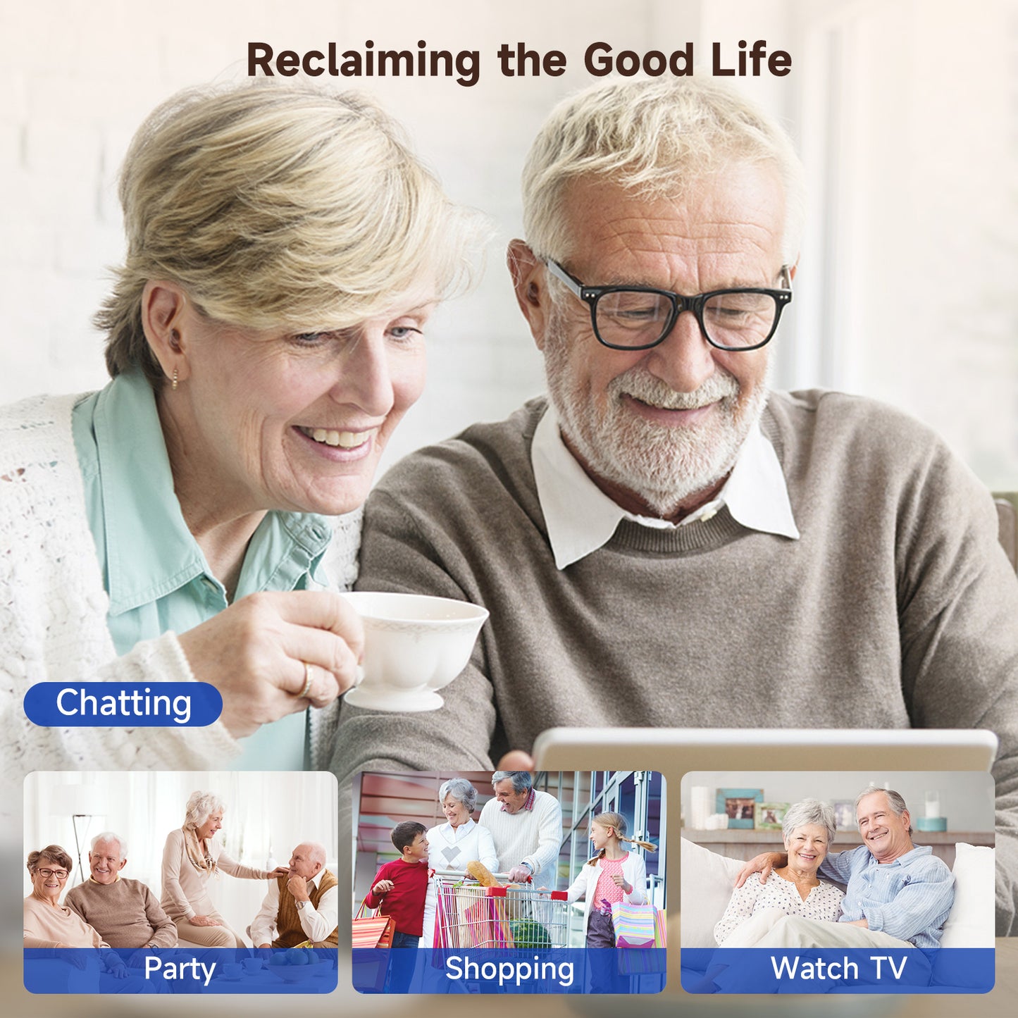 BRITZGO Hearing Aids for Seniors with Hearing Loss, Rechargeable Lightweight RIC Hearing Amplifiers with Noise Cancelling & Clear Sound, 16-Channel Digital DSP, 7 Level Volume, Easy to Use.