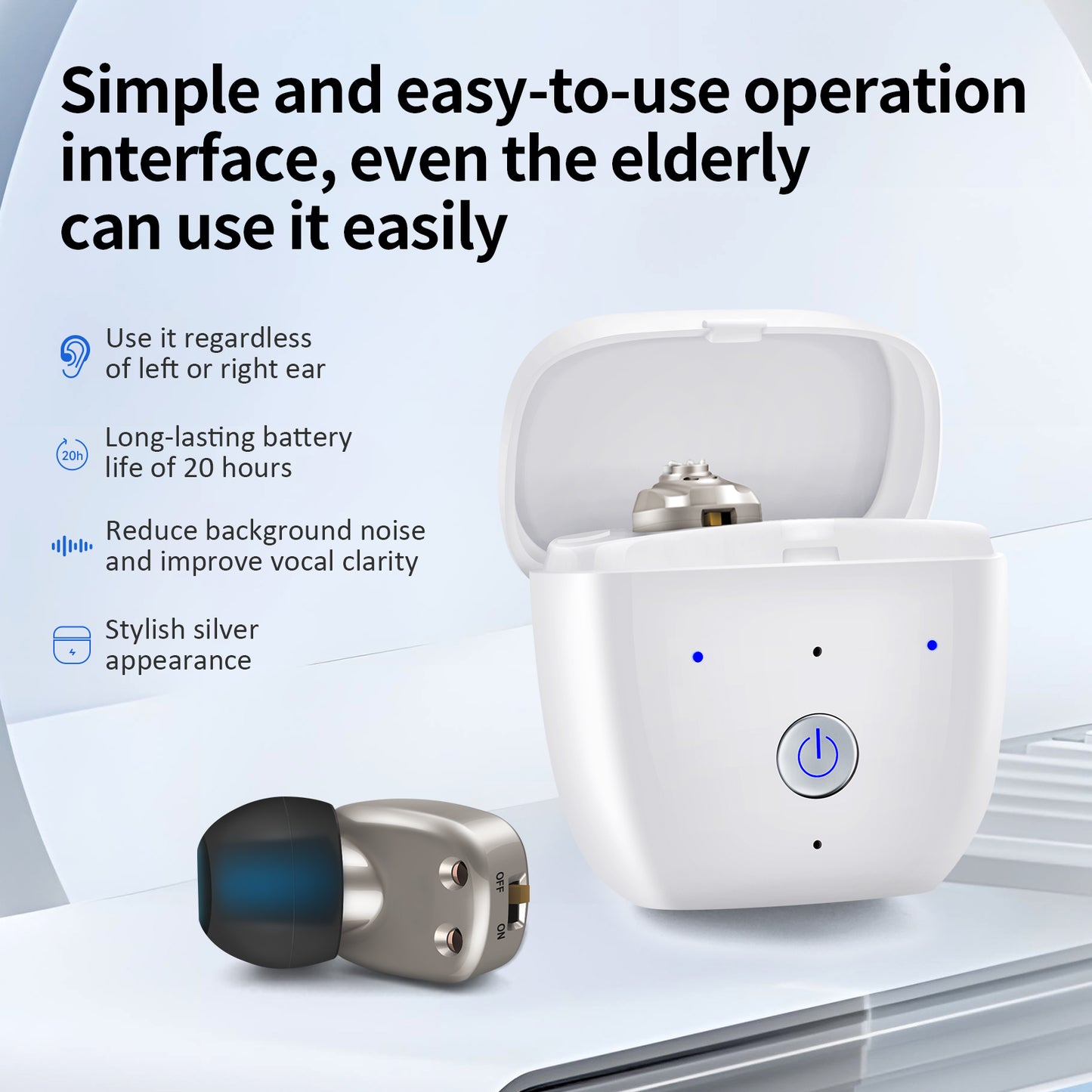 BRITZGO Hearing Aids - Wireless, Rechargeable, and Comfortable | Clear Sound in a Small, Discreet Design for Seniors & Adults with Hearing Loss